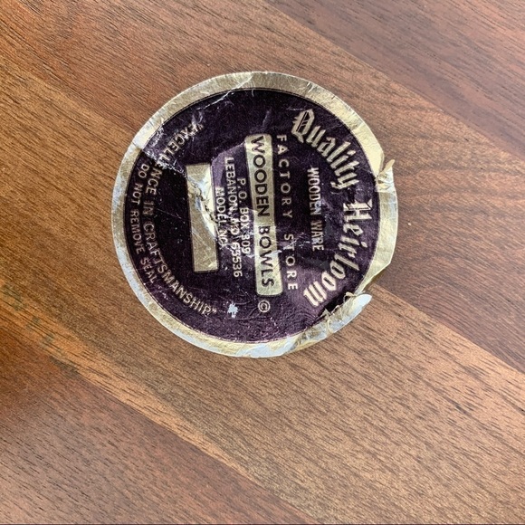 Mid Century Walnut Round Wood Tray - Picture 6 of 7